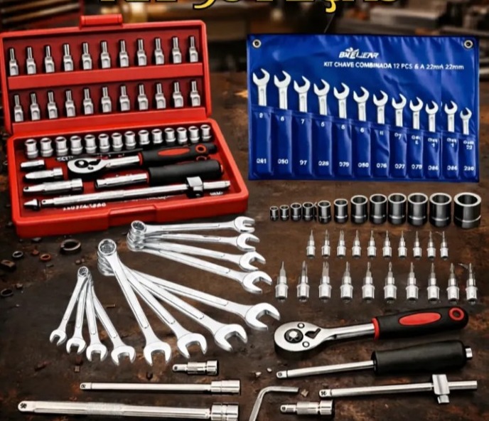 Kit Jogo de Ferramentas Hexon 58 Peças