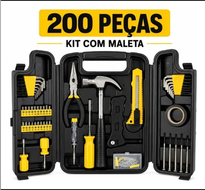 Jogo de Ferramentas Titanium 200 Peças Profissional