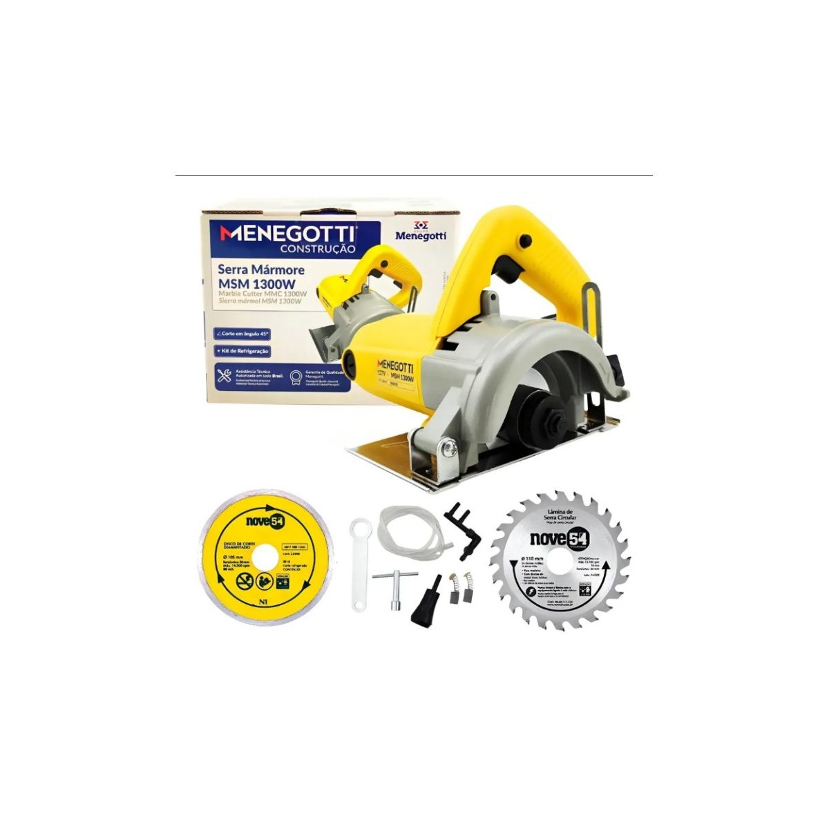 Kit Serra Mármore Menegotti MSM 1300W + 2 Discos